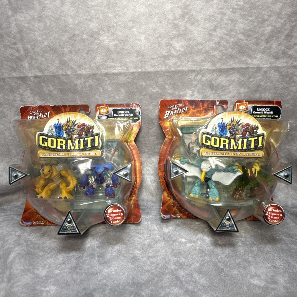 Gormiti The Invincible Lords of Nature Series 1 4 Figures 4 Cards 2008 New 2 Lot